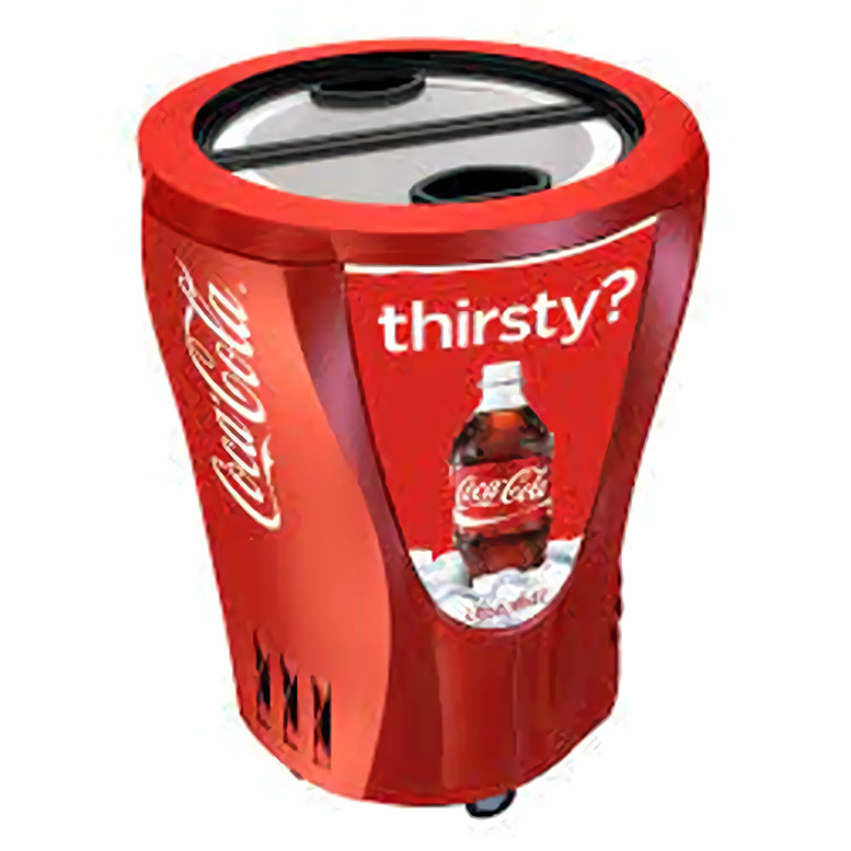 Round Portable Coca Cola Cooler